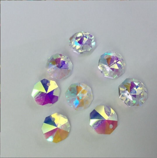 Hexagon Crystal Chandelier Beads, Sun Catchers Leaded Chandelier Crystal Suncatcher Beads Sun Catcher Supplies - 2-hole (TR-102)