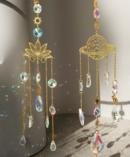 Glass Ball for Suncatcher Aura Small Crystal Ball AB Aurora Borealis Prism Rainbow Maker Chandelier Crystal Glass ,Sun Catchers (TR-108)