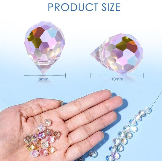 Glass Ball for Suncatcher Aura Small Crystal Ball AB Aurora Borealis Prism Rainbow Maker Chandelier Crystal Glass ,Sun Catchers (TR-108)