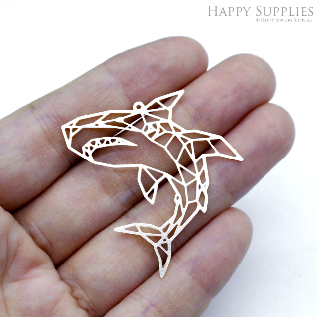 Stainless Steel Jewelry Charms, Shark Stainless Steel Earring Charms, Stainless Steel Silver Jewelry Pendants, Stainless Steel Silver Jewelry Findings, Stainless Steel Pendants Jewelry Wholesale (SSD2498)