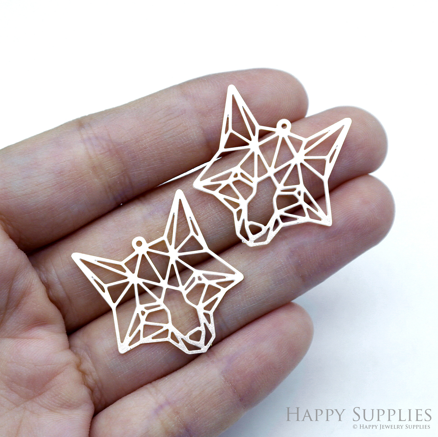 Stainless Steel Jewelry Charms, Fox Stainless Steel Earring Charms, Stainless Steel Silver Jewelry Pendants, Stainless Steel Silver Jewelry Findings, Stainless Steel Pendants Jewelry Wholesale (SSD2497)