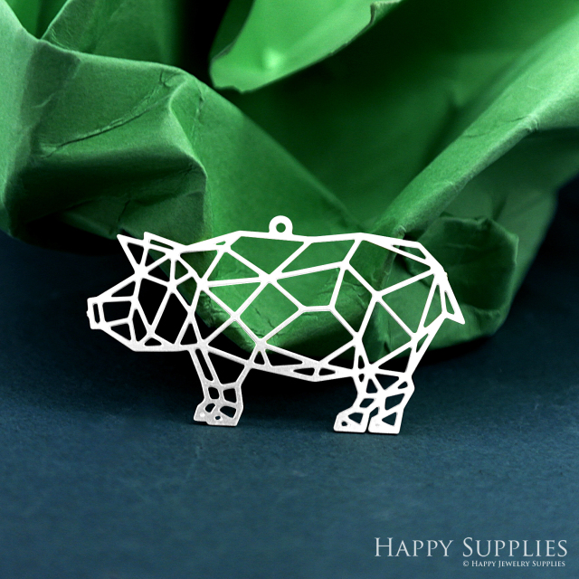 Stainless Steel Jewelry Charms, Pig Stainless Steel Earring Charms, Stainless Steel Silver Jewelry Pendants, Stainless Steel Silver Jewelry Findings, Stainless Steel Pendants Jewelry Wholesale (SSD2504)