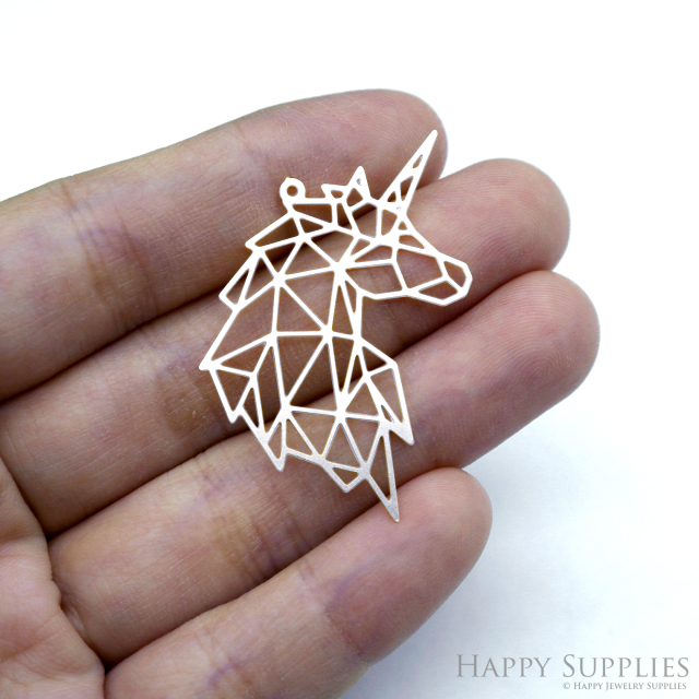 Stainless Steel Jewelry Charms, Unicorn Stainless Steel Earring Charms, Stainless Steel Silver Jewelry Pendants, Stainless Steel Silver Jewelry Findings, Stainless Steel Pendants Jewelry Wholesale (SSD2496)