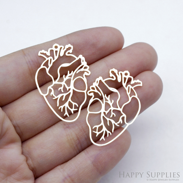 Stainless Steel Jewelry Charms, Heart Stainless Steel Earring Charms, Stainless Steel Silver Jewelry Pendants, Stainless Steel Silver Jewelry Findings, Stainless Steel Pendants Jewelry Wholesale (SSD2526)