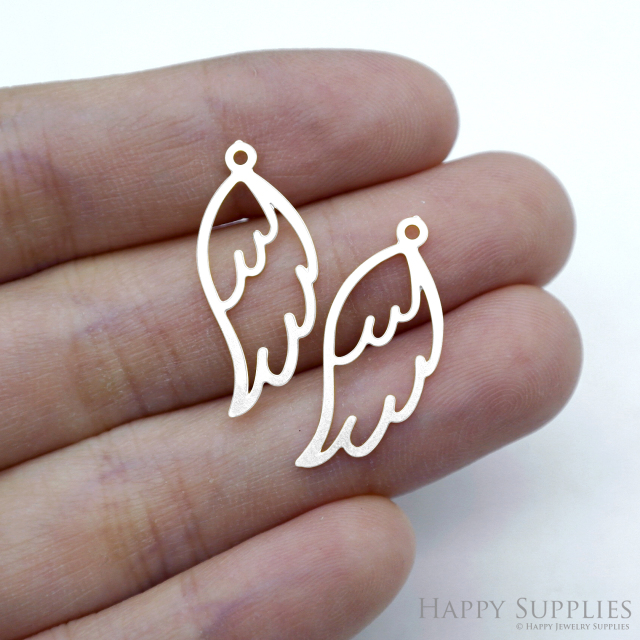 Stainless Steel Jewelry Charms, Wing Stainless Steel Earring Charms, Stainless Steel Silver Jewelry Pendants, Stainless Steel Silver Jewelry Findings, Stainless Steel Pendants Jewelry Wholesale (SSD2531)