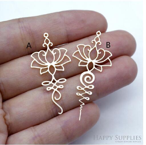 Stainless Steel Jewelry Charms, Lotus Stainless Steel Earring Charms, Stainless Steel Silver Jewelry Pendants, Stainless Steel Silver Jewelry Findings, Stainless Steel Pendants Jewelry Wholesale (SSD2530)