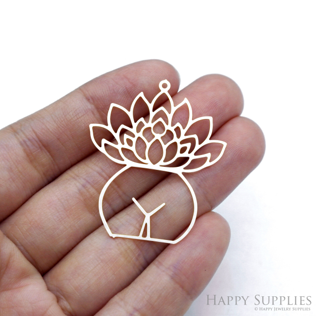 Stainless Steel Jewelry Charms, Lotus Stainless Steel Earring Charms, Stainless Steel Silver Jewelry Pendants, Stainless Steel Silver Jewelry Findings, Stainless Steel Pendants Jewelry Wholesale (SSD2534)