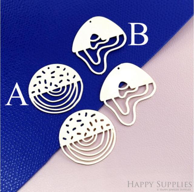 Stainless Steel Jewelry Charms, Water Ripple Stainless Steel Earring Charms, Stainless Steel Silver Jewelry Pendants, Stainless Steel Silver Jewelry Findings, Stainless Steel Pendants Jewelry Wholesale (SSD2540)