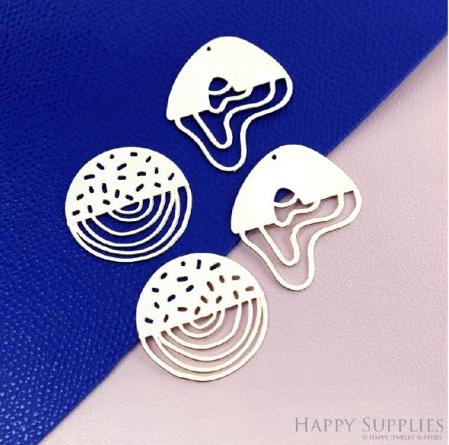 Stainless Steel Jewelry Charms, Water Ripple Stainless Steel Earring Charms, Stainless Steel Silver Jewelry Pendants, Stainless Steel Silver Jewelry Findings, Stainless Steel Pendants Jewelry Wholesale (SSD2540)
