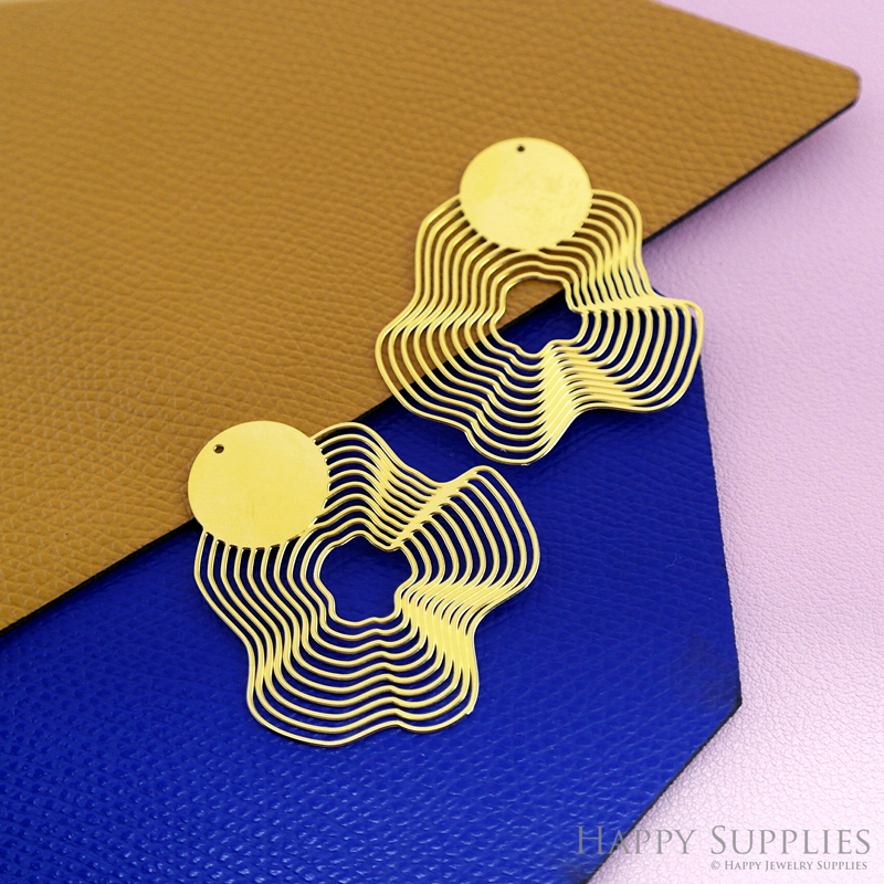 Stainless Steel Jewelry Charms, Water Ripple Stainless Steel Earring Charms, Stainless Steel Silver Jewelry Pendants, Stainless Steel Silver Jewelry Findings, Stainless Steel Pendants Jewelry Wholesale (SSD2536)