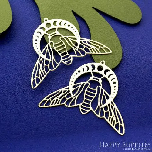 Stainless Steel Jewelry Charms, Moth Stainless Steel Earring Charms, Stainless Steel Silver Jewelry Pendants, Stainless Steel Silver Jewelry Findings, Stainless Steel Pendants Jewelry Wholesale (SSD2553)