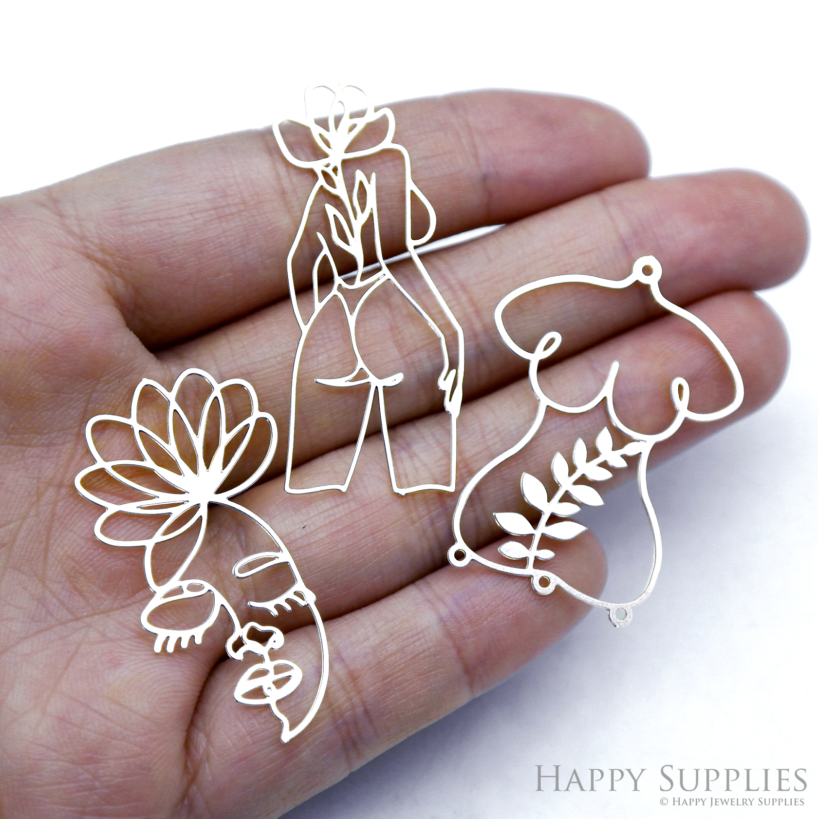 Stainless Steel Jewelry Charms, Woman Stainless Steel Earring Charms, Stainless Steel Silver Jewelry Pendants, Stainless Steel Silver Jewelry Findings, Stainless Steel Pendants Jewelry Wholesale (SSD2558)