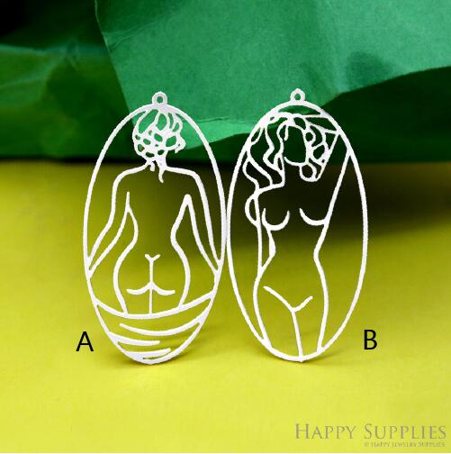 Stainless Steel Jewelry Charms, Woman Stainless Steel Earring Charms, Stainless Steel Silver Jewelry Pendants, Stainless Steel Silver Jewelry Findings, Stainless Steel Pendants Jewelry Wholesale (SSD2557)