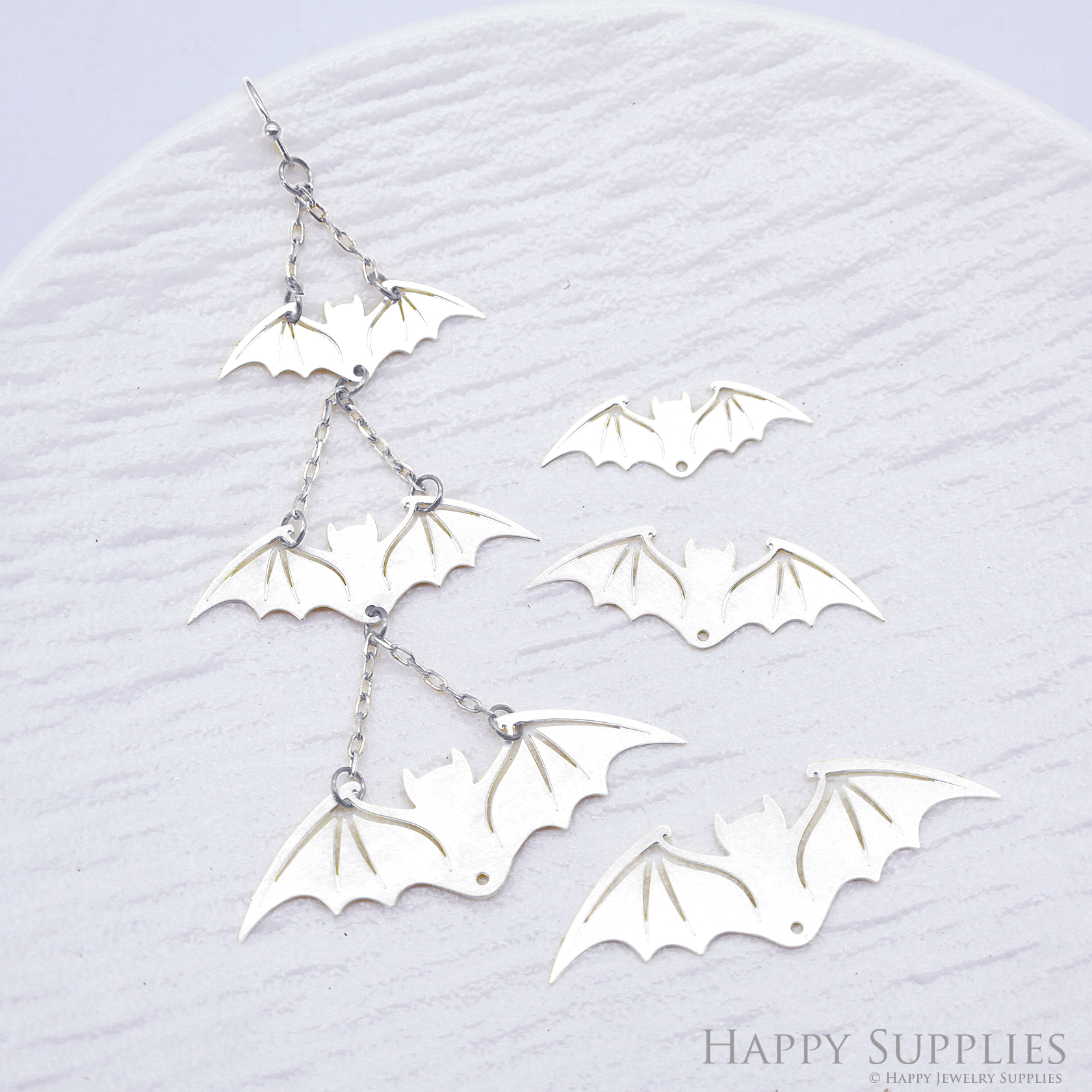 6pcs(1set) Stainless Steel Jewelry Charms, Bat Stainless Steel Earring Charms, Stainless Steel Silver Jewelry Pendants, Stainless Steel Silver Jewelry Findings, Stainless Steel Pendants Jewelry Wholesale (SSD2571)