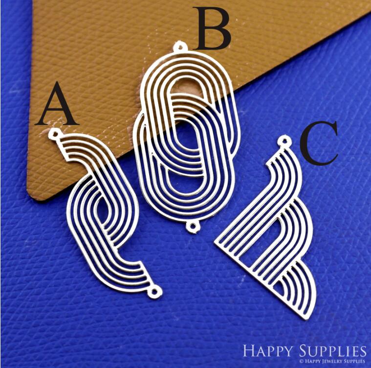 Stainless Steel Jewelry Charms, Water Ripple Stainless Steel Earring Charms, Stainless Steel Silver Jewelry Pendants, Stainless Steel Silver Jewelry Findings, Stainless Steel Pendants Jewelry Wholesale (SSD2597)