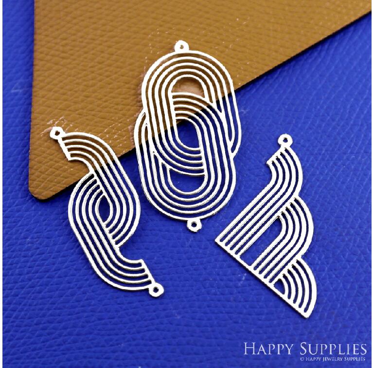 Stainless Steel Jewelry Charms, Water Ripple Stainless Steel Earring Charms, Stainless Steel Silver Jewelry Pendants, Stainless Steel Silver Jewelry Findings, Stainless Steel Pendants Jewelry Wholesale (SSD2597)