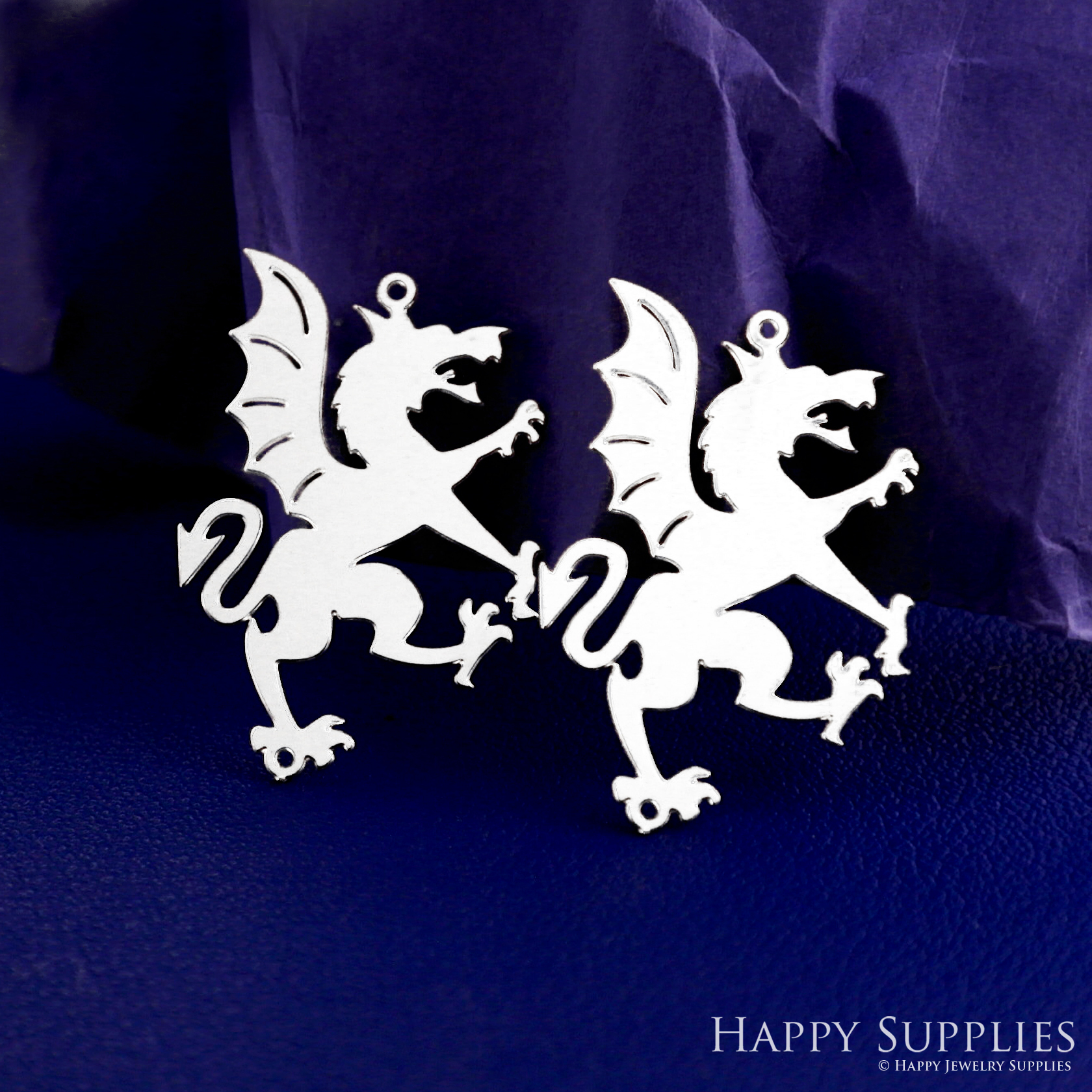 Stainless Steel Jewelry Charms, Dragon Stainless Steel Earring Charms, Stainless Steel Silver Jewelry Pendants, Stainless Steel Silver Jewelry Findings, Stainless Steel Pendants Jewelry Wholesale (SSD2589)