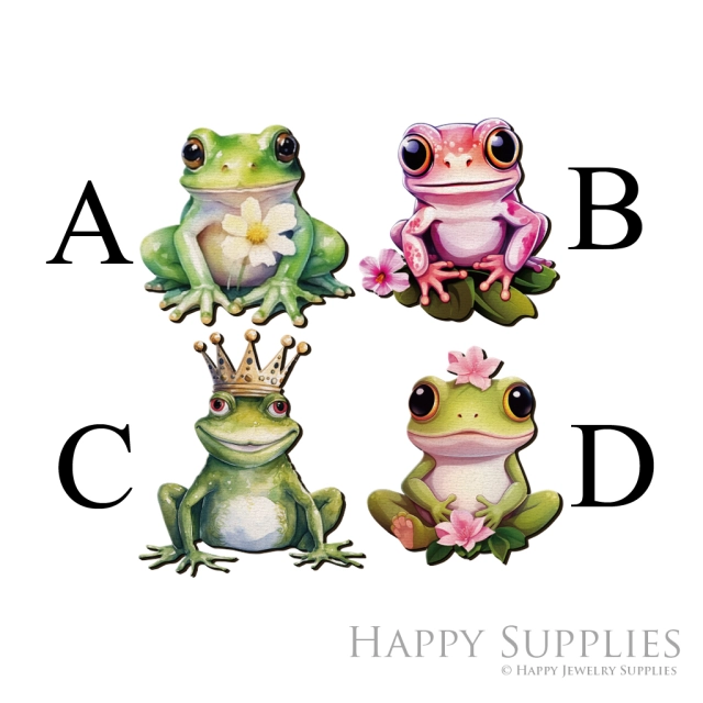 Handmade Jewelry Making Supplies Beads Cut Wooden Charm Frog DIY Necklace Earring Brooch (CW962)