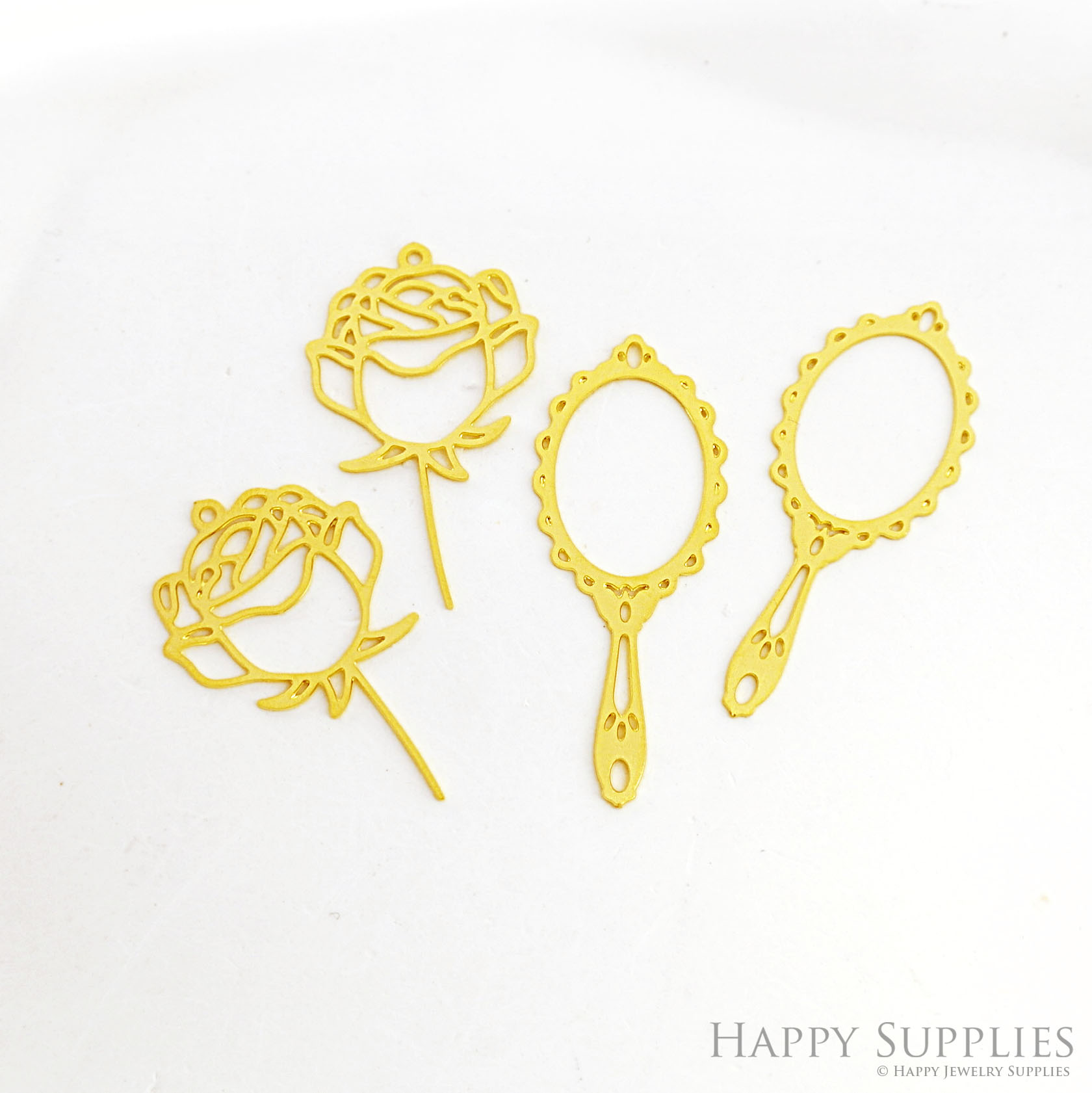 Brass Jewelry Charms, Mirror Rose Raw Brass Earring Charms, Brass Jewelry Pendants, Raw Brass Jewelry Findings, Brass Pendants Jewelry Wholesale (RD2613)