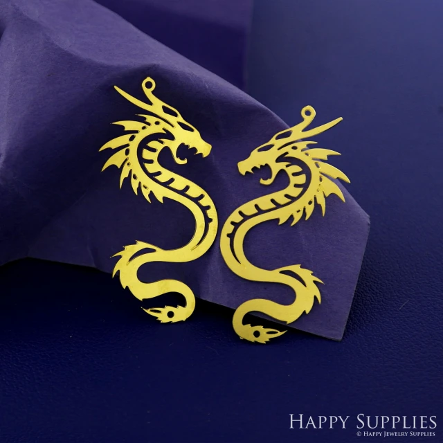 Stainless Steel Jewelry Charms, Dragon Loong Stainless Steel Earring Charms, Stainless Steel Silver Jewelry Pendants, Stainless Steel Silver Jewelry Findings, Stainless Steel Pendants Jewelry Wholesale (SSD2624)