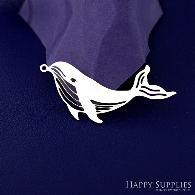 Stainless Steel Jewelry Charms, Whale Stainless Steel Earring Charms, Stainless Steel Silver Jewelry Pendants, Stainless Steel Silver Jewelry Findings, Stainless Steel Pendants Jewelry Wholesale (SSD2636)