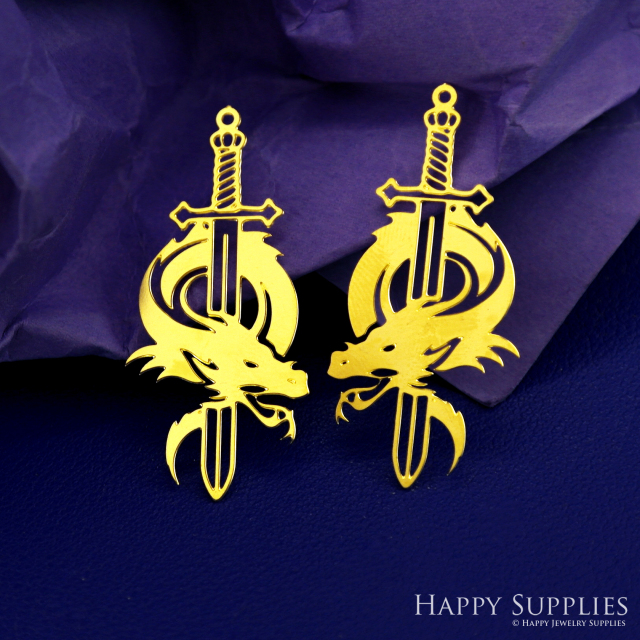Stainless Steel Jewelry Charms, Dragon Loong Stainless Steel Earring Charms, Stainless Steel Silver Jewelry Pendants, Stainless Steel Silver Jewelry Findings, Stainless Steel Pendants Jewelry Wholesale (SSD2634)