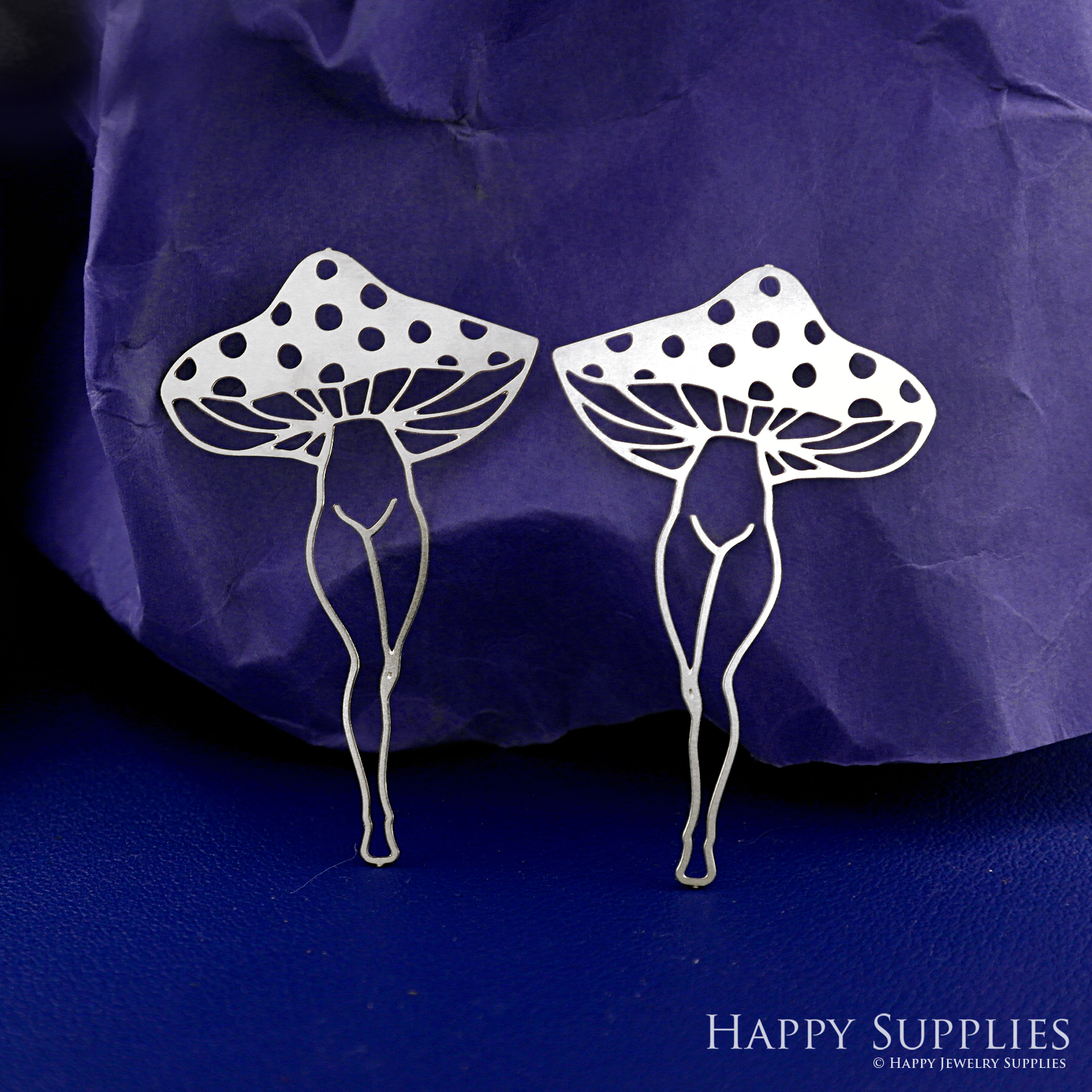 Stainless Steel Jewelry Charms, Mushroom Stainless Steel Earring Charms, Stainless Steel Silver Jewelry Pendants, Stainless Steel Silver Jewelry Findings, Stainless Steel Pendants Jewelry Wholesale (SSD2633)