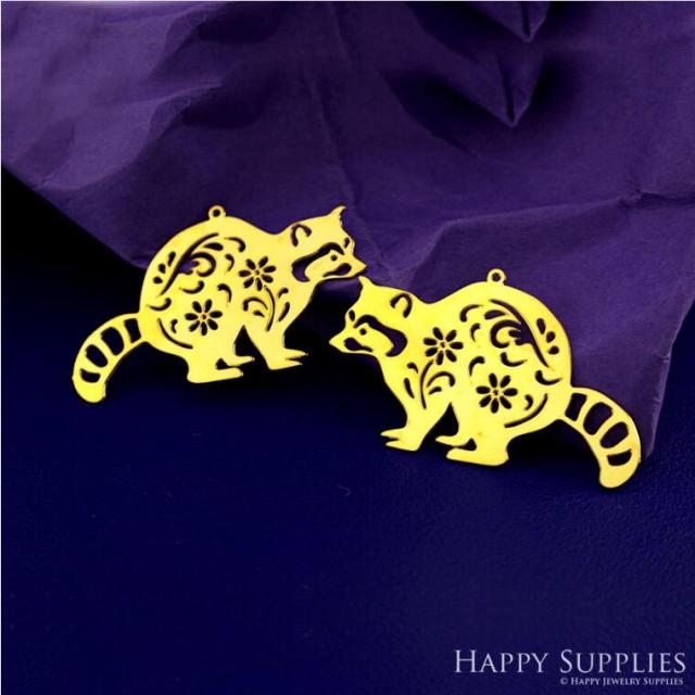 Stainless Steel Jewelry Charms, Raccoon Stainless Steel Earring Charms, Stainless Steel Silver Jewelry Pendants, Stainless Steel Silver Jewelry Findings, Stainless Steel Pendants Jewelry Wholesale (SSD2657)