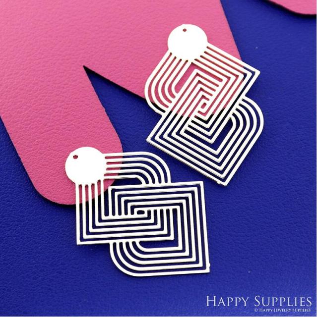 Stainless Steel Jewelry Charms, Water Ripple Stainless Steel Earring Charms, Stainless Steel Silver Jewelry Pendants, Stainless Steel Silver Jewelry Findings, Stainless Steel Pendants Jewelry Wholesale (SSD2661)