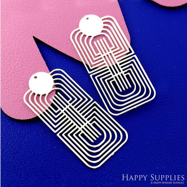 Stainless Steel Jewelry Charms, Water Ripple Stainless Steel Earring Charms, Stainless Steel Silver Jewelry Pendants, Stainless Steel Silver Jewelry Findings, Stainless Steel Pendants Jewelry Wholesale (SSD2662)