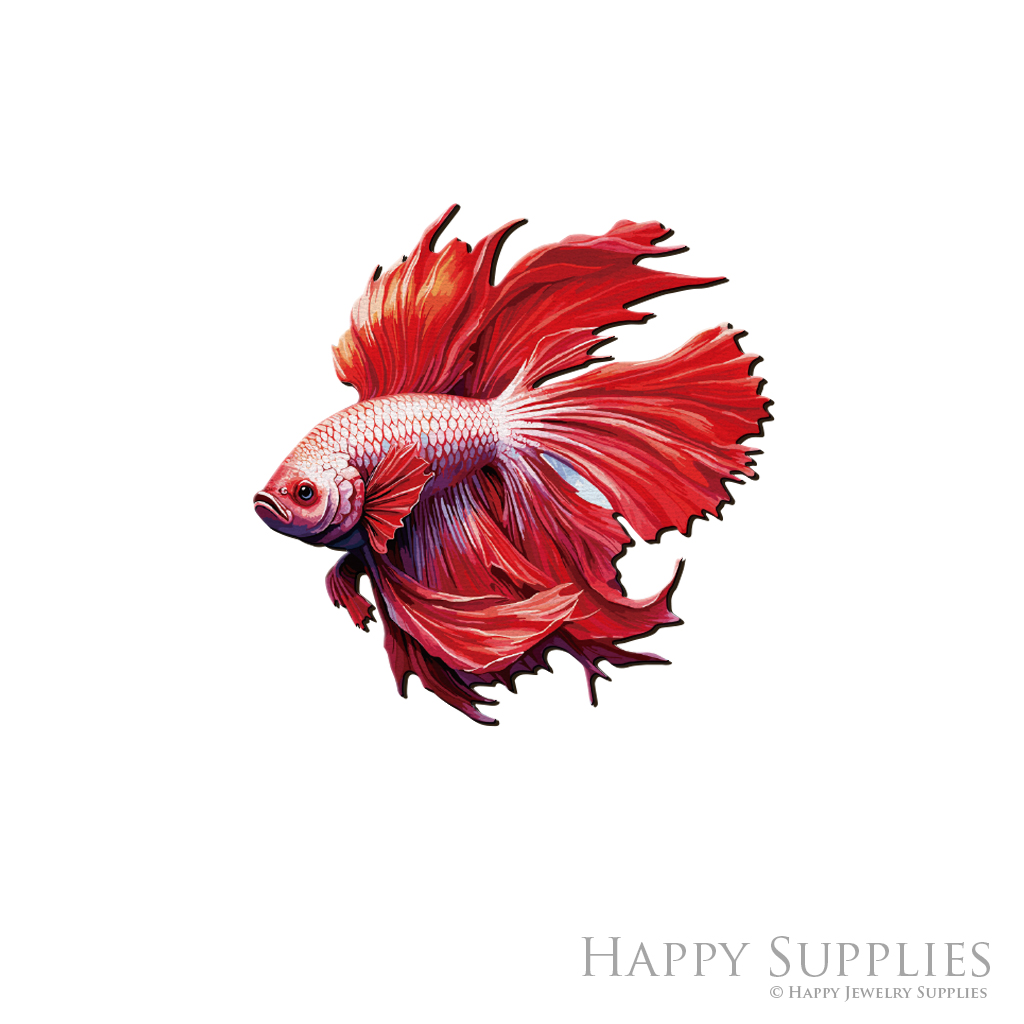 Handmade Jewelry Making Supplies Beads Cut Wooden Fish Charm For DIY Necklace Earring Brooch (CW978)