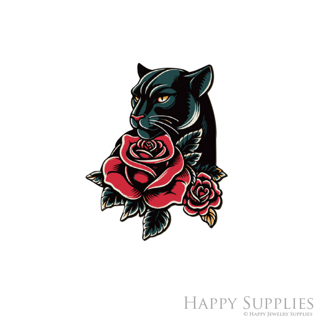Handmade Jewelry Making Supplies Beads Cut Wooden Leopard Rose Charm For DIY Necklace Earring Brooch (CW983)