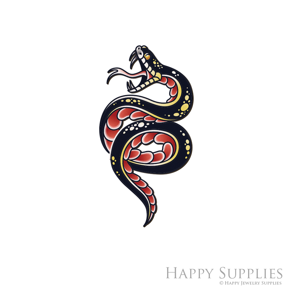 Handmade Jewelry Making Supplies Beads Cut Wooden Snake Charm For DIY Necklace Earring Brooch (CW975)