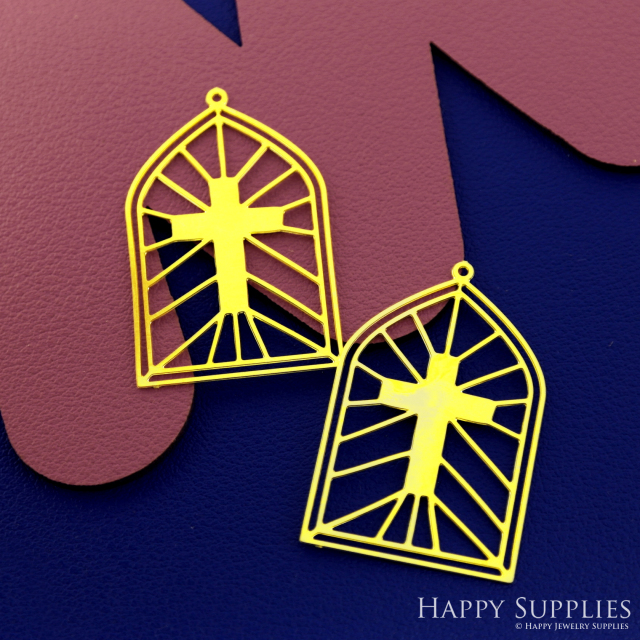 Stainless Steel Jewelry Charms, Church Window Stainless Steel Earring Charms, Stainless Steel Silver Jewelry Pendants, Stainless Steel Silver Jewelry Findings, Stainless Steel Pendants Jewelry Wholesale (SSD2666)