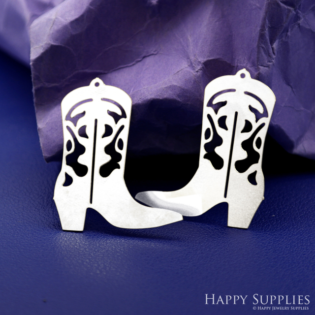 Stainless Steel Jewelry Charms, Boots Stainless Steel Earring Charms, Stainless Steel Silver Jewelry Pendants, Stainless Steel Silver Jewelry Findings, Stainless Steel Pendants Jewelry Wholesale (SSD2762)