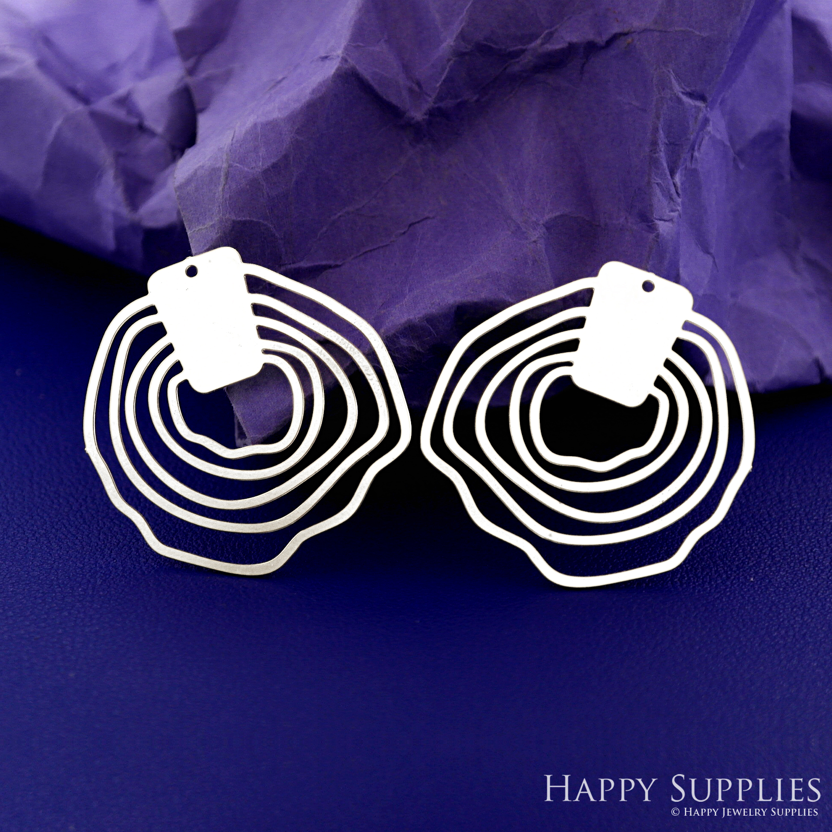 Stainless Steel Jewelry Charms, Raw Brass Charms, Water Ripple Stainless Steel Earring Charms, Stainless Steel Silver Jewelry Pendants, Stainless Steel Silver Jewelry Findings, Stainless Steel Pendants Jewelry Wholesale (D2763)