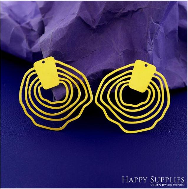 Stainless Steel Jewelry Charms, Water Ripple Stainless Steel Earring Charms, Stainless Steel Silver Jewelry Pendants, Stainless Steel Silver Jewelry Findings, Stainless Steel Pendants Jewelry Wholesale (SSD2763)