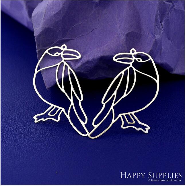 Stainless Steel Jewelry Charms, Raw Brass Charms, Bird Stainless Steel Earring Charms, Stainless Steel Silver Jewelry Pendants, Stainless Steel Silver Jewelry Findings, Stainless Steel Pendants Jewelry Wholesale (D2756)