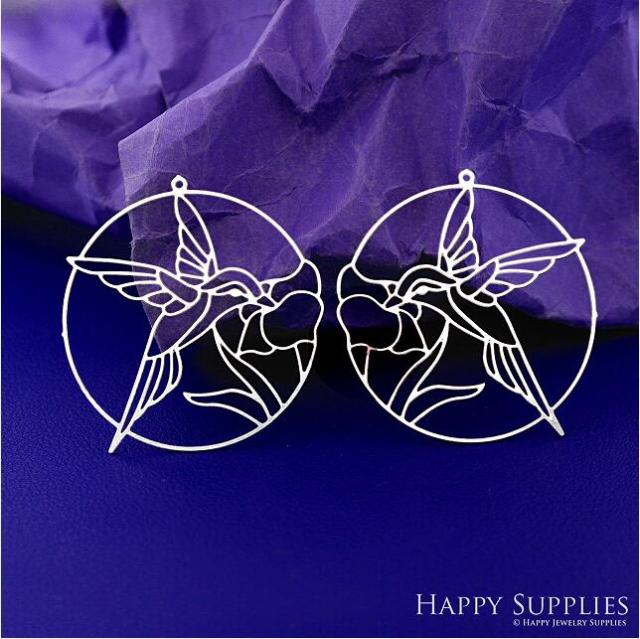 Stainless Steel Jewelry Charms, Bird Stainless Steel Earring Charms, Stainless Steel Silver Jewelry Pendants, Stainless Steel Silver Jewelry Findings, Stainless Steel Pendants Jewelry Wholesale (SSD2755)