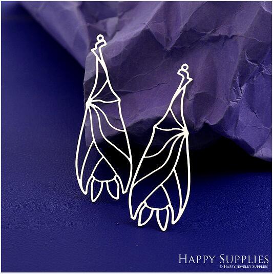 Stainless Steel Jewelry Charms, Halloween Bat Stainless Steel Earring Charms, Stainless Steel Silver Jewelry Pendants, Stainless Steel Silver Jewelry Findings, Stainless Steel Pendants Jewelry Wholesale (SSD2740)