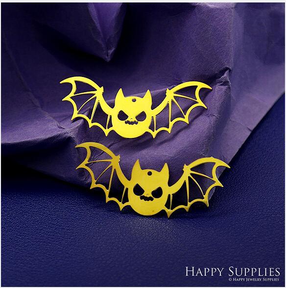 Stainless Steel Jewelry Charms, Halloween Bat Stainless Steel Earring Charms, Stainless Steel Silver Jewelry Pendants, Stainless Steel Silver Jewelry Findings, Stainless Steel Pendants Jewelry Wholesale (SSD2750)