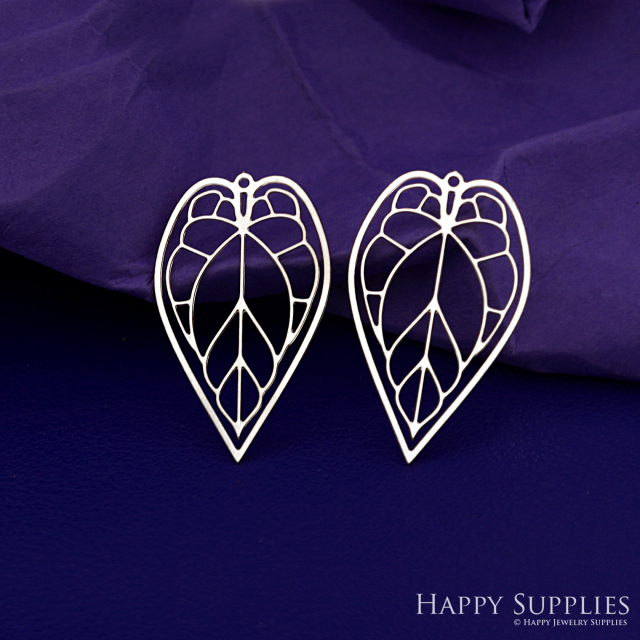 Stainless Steel Jewelry Charms, Leaves Stainless Steel Earring Charms, Stainless Steel Silver Jewelry Pendants, Stainless Steel Silver Jewelry Findings, Stainless Steel Pendants Jewelry Wholesale (SSD2748)
