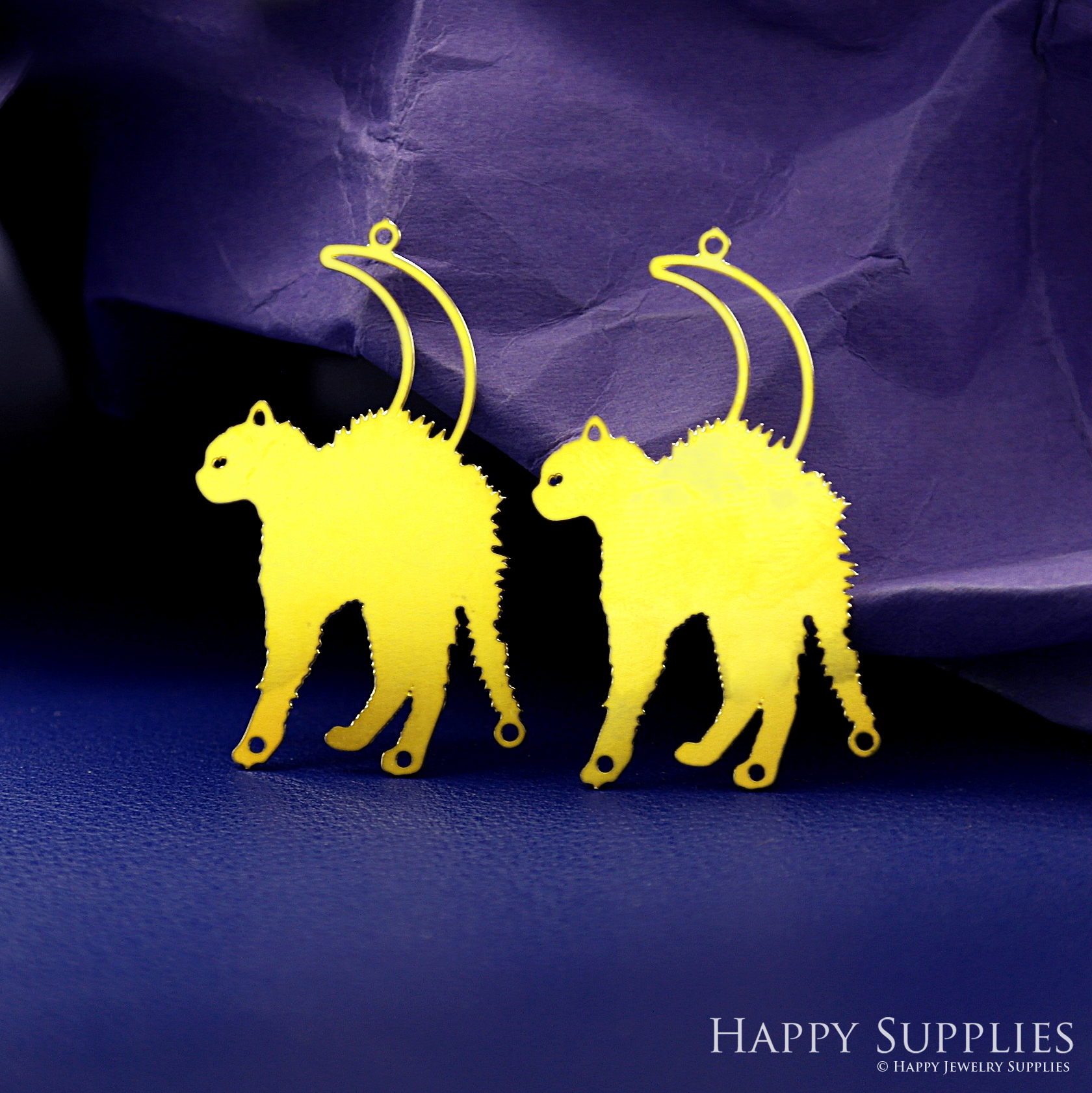 Stainless Steel Jewelry Charms, Raw Brass Charms, Cat Stainless Steel Earring Charms, Stainless Steel Silver Jewelry Pendants, Stainless Steel Silver Jewelry Findings, Stainless Steel Pendants Jewelry Wholesale (D2747)