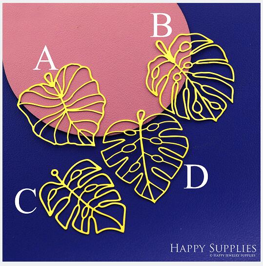 Stainless Steel Jewelry Charms, Monstera Leaf Stainless Steel Earring Charms, Stainless Steel Silver Jewelry Pendants, Stainless Steel Silver Jewelry Findings, Stainless Steel Pendants Jewelry Wholesale (D2714)