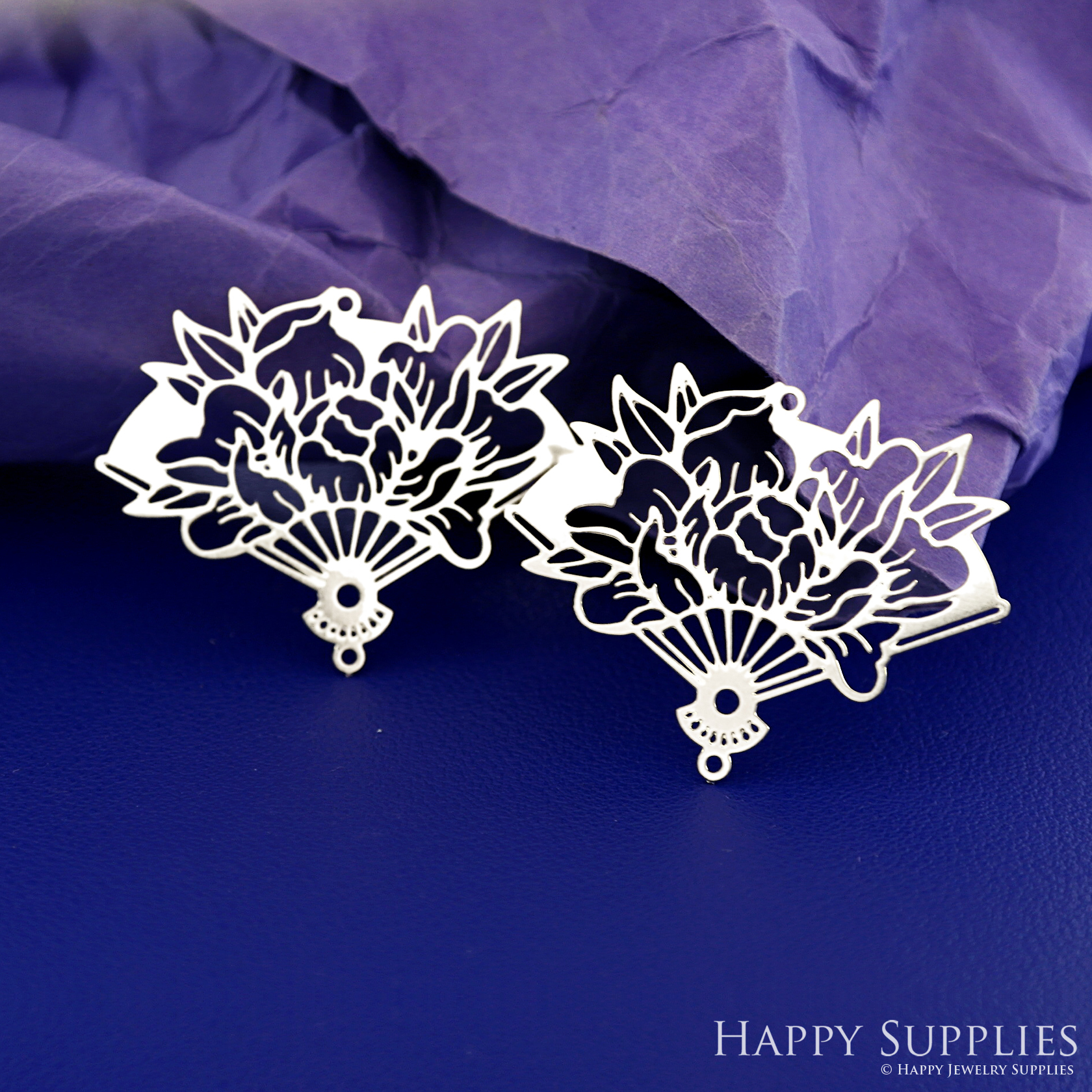Stainless Steel Jewelry Charms, Flower Fan Stainless Steel Earring Charms, Stainless Steel Silver Jewelry Pendants, Stainless Steel Silver Jewelry Findings, Stainless Steel Pendants Jewelry Wholesale (D2770)