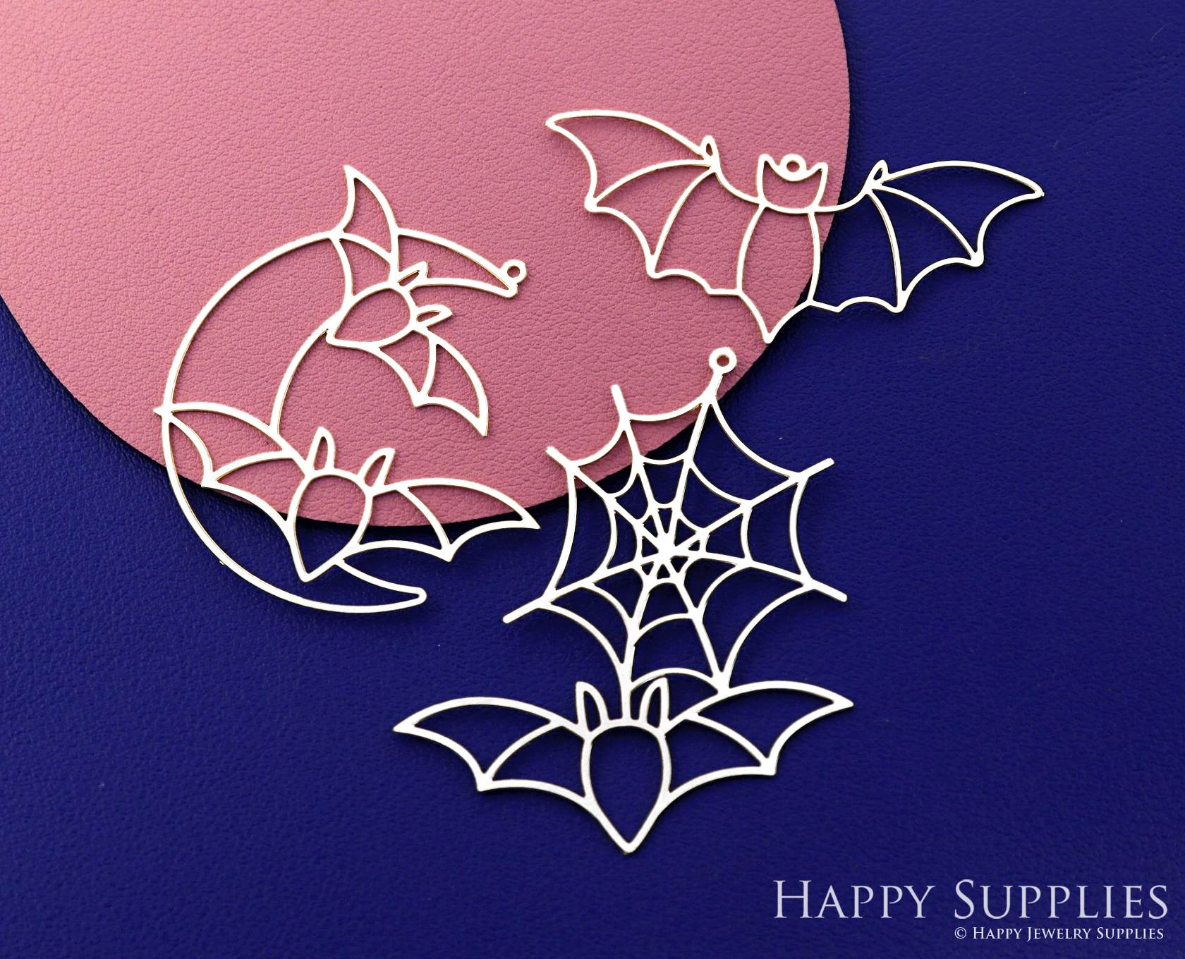 Stainless Steel Jewelry Charms, Halloween Bat Stainless Steel Earring Charms, Stainless Steel Silver Jewelry Pendants, Stainless Steel Silver Jewelry Findings, Stainless Steel Pendants Jewelry Wholesale (D2720)