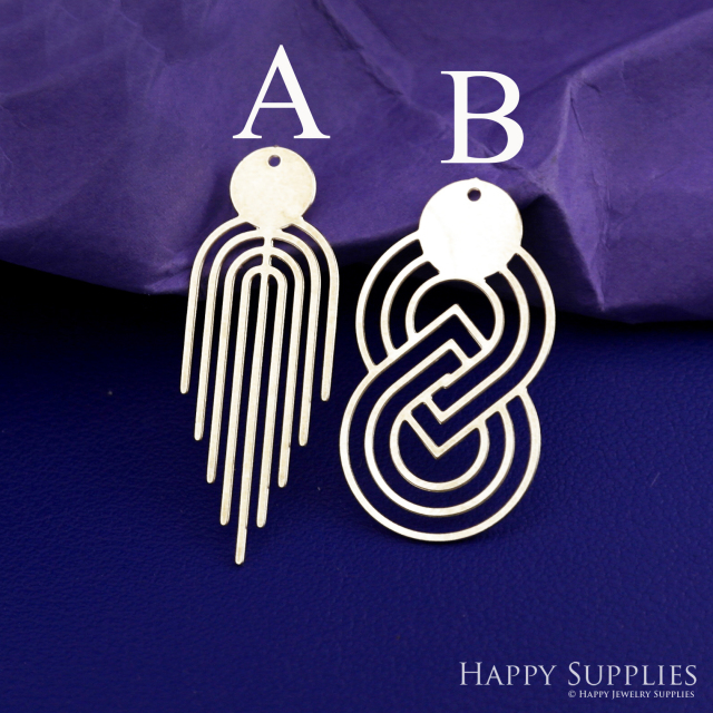 Stainless Steel Jewelry Charms, Raw Brass Charms, Water Ripple Charms, Earrings Findings, Stainless Steel Silver Jewelry Pendants, Stainless Steel Silver Jewelry Findings, Brassl Pendants Jewelry Wholesale (D2730)