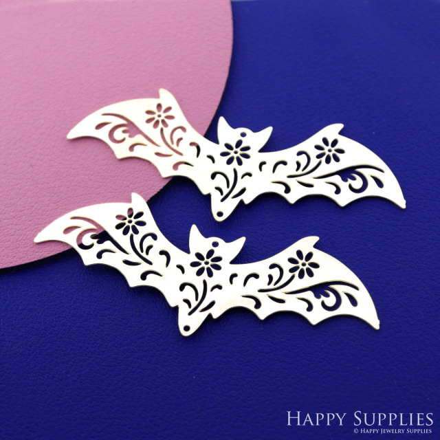 Stainless Steel Jewelry Charms, Brass Charms, Bat Charms, Earrings Findings, Stainless Steel Silver Jewelry Pendants, Brass Jewelry Findings, Stainless Steel Pendants Jewelry Wholesale (D2706)