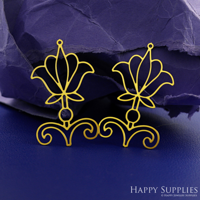 Stainless Steel Jewelry Charms, Brass Charms, Lotus Charms, Earrings Findings, Stainless Steel Silver Jewelry Pendants, Brass Jewelry Findings, Stainless Steel Pendants Jewelry Wholesale (D2722)