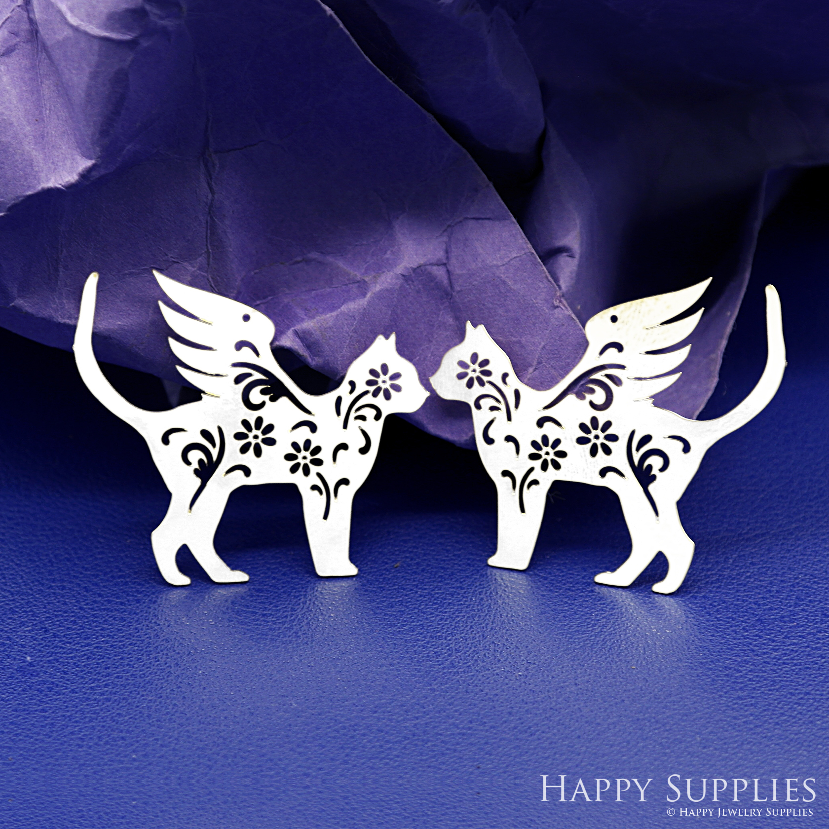 Stainless Steel Jewelry Charms, Brass Charms, Cat Charms, Earrings Findings, Stainless Steel Silver Jewelry Pendants, Brass Jewelry Findings, Stainless Steel Pendants Jewelry Wholesale (D2708)